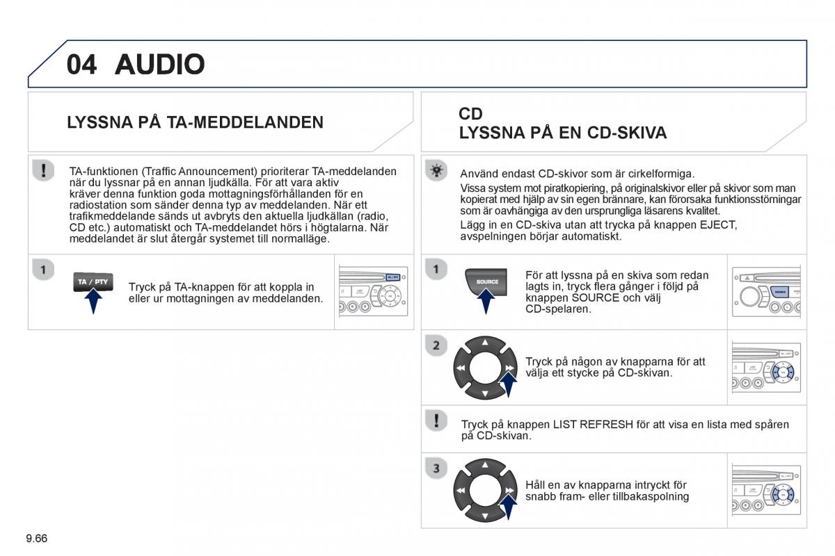 Peugeot 807 instruktionsbok / page 206