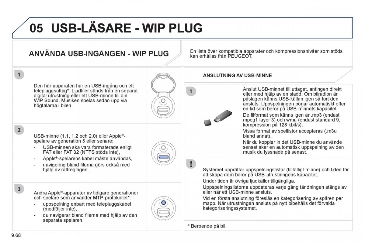 Peugeot 807 instruktionsbok / page 208