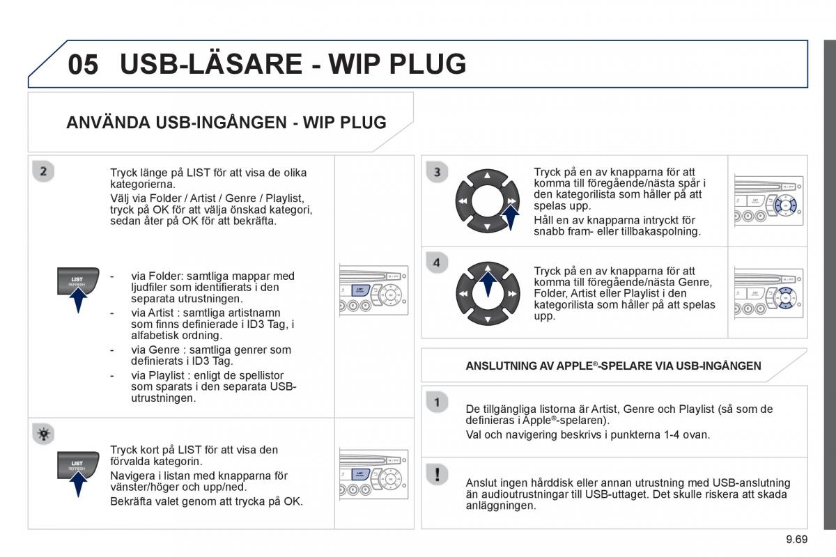 Peugeot 807 instruktionsbok / page 209