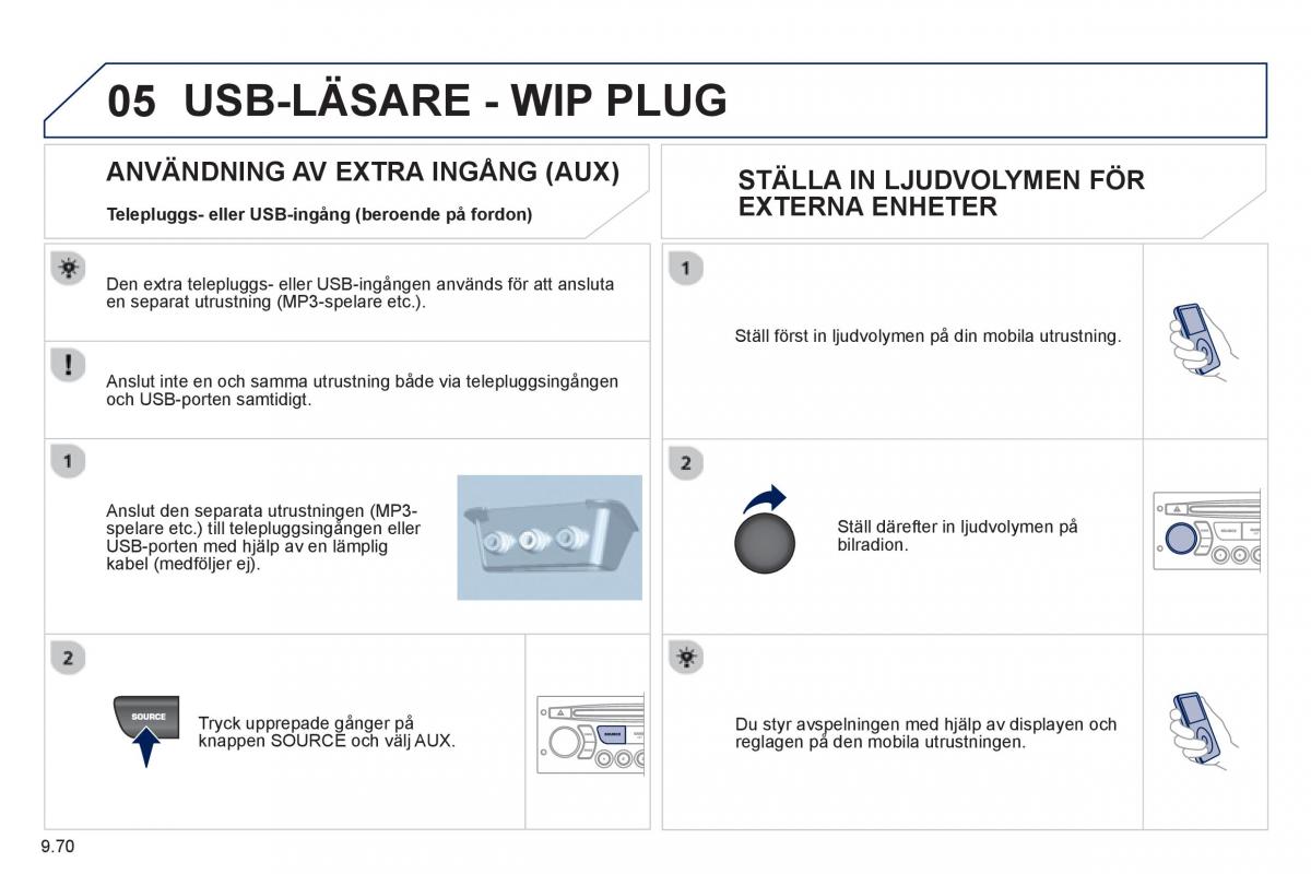 Peugeot 807 instruktionsbok / page 210