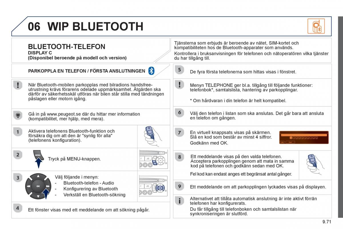 Peugeot 807 instruktionsbok / page 211