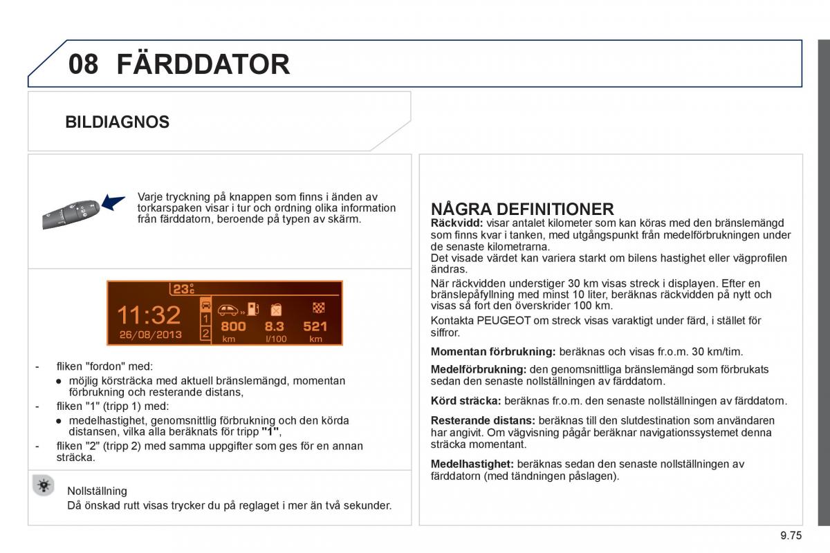 Peugeot 807 instruktionsbok / page 215