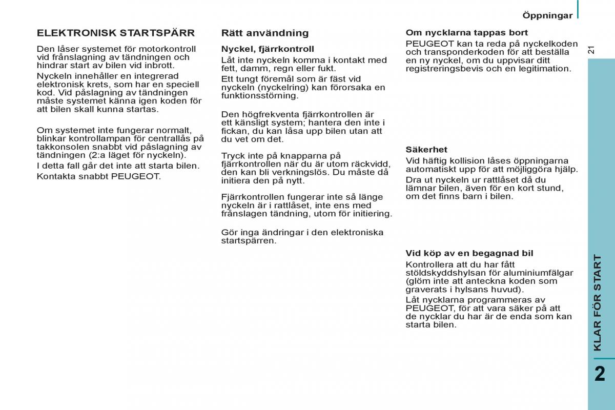 Peugeot 807 instruktionsbok / page 23