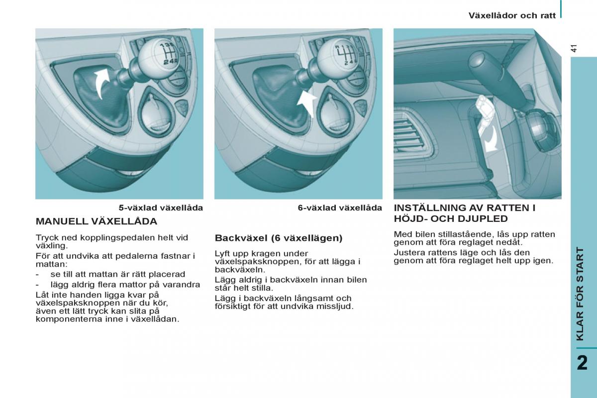 Peugeot 807 instruktionsbok / page 43