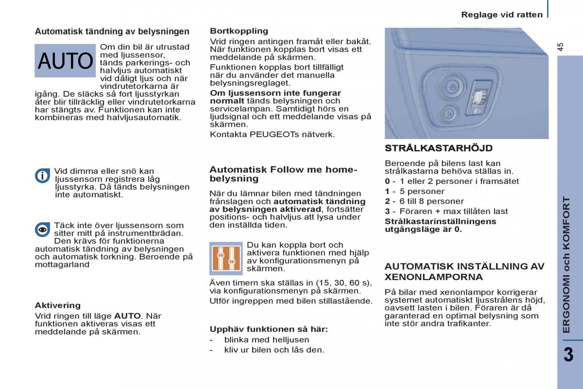 Peugeot 807 instruktionsbok / page 47