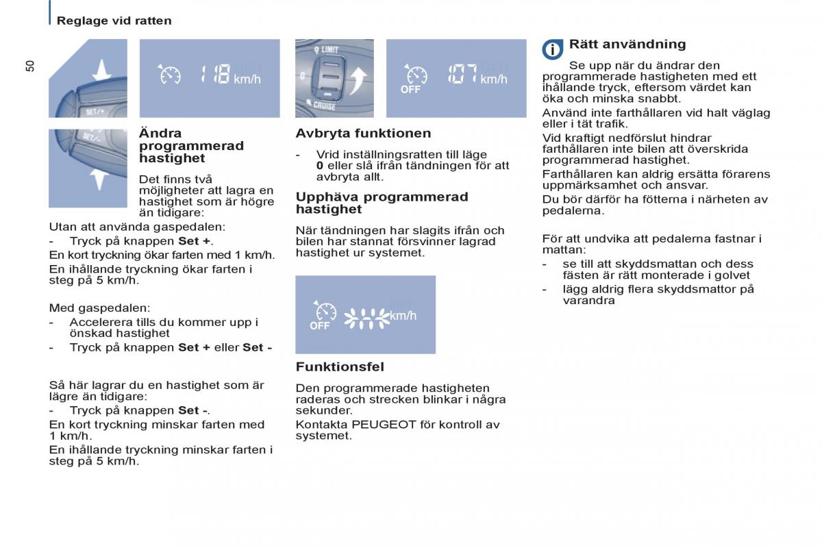 Peugeot 807 instruktionsbok / page 52