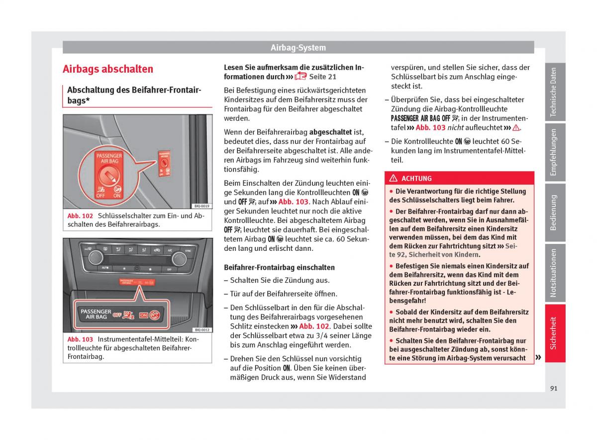 Seat Arona Handbuch / page 93