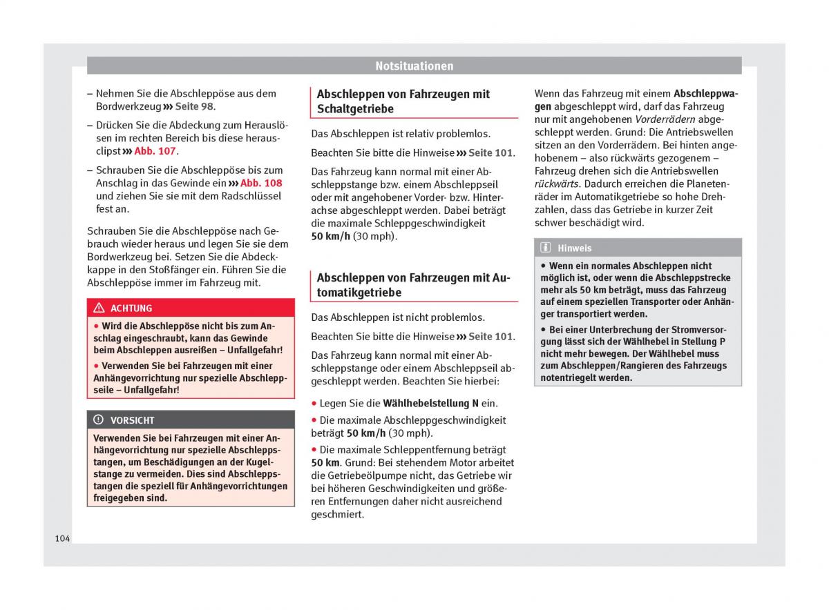 Seat Arona Handbuch / page 106