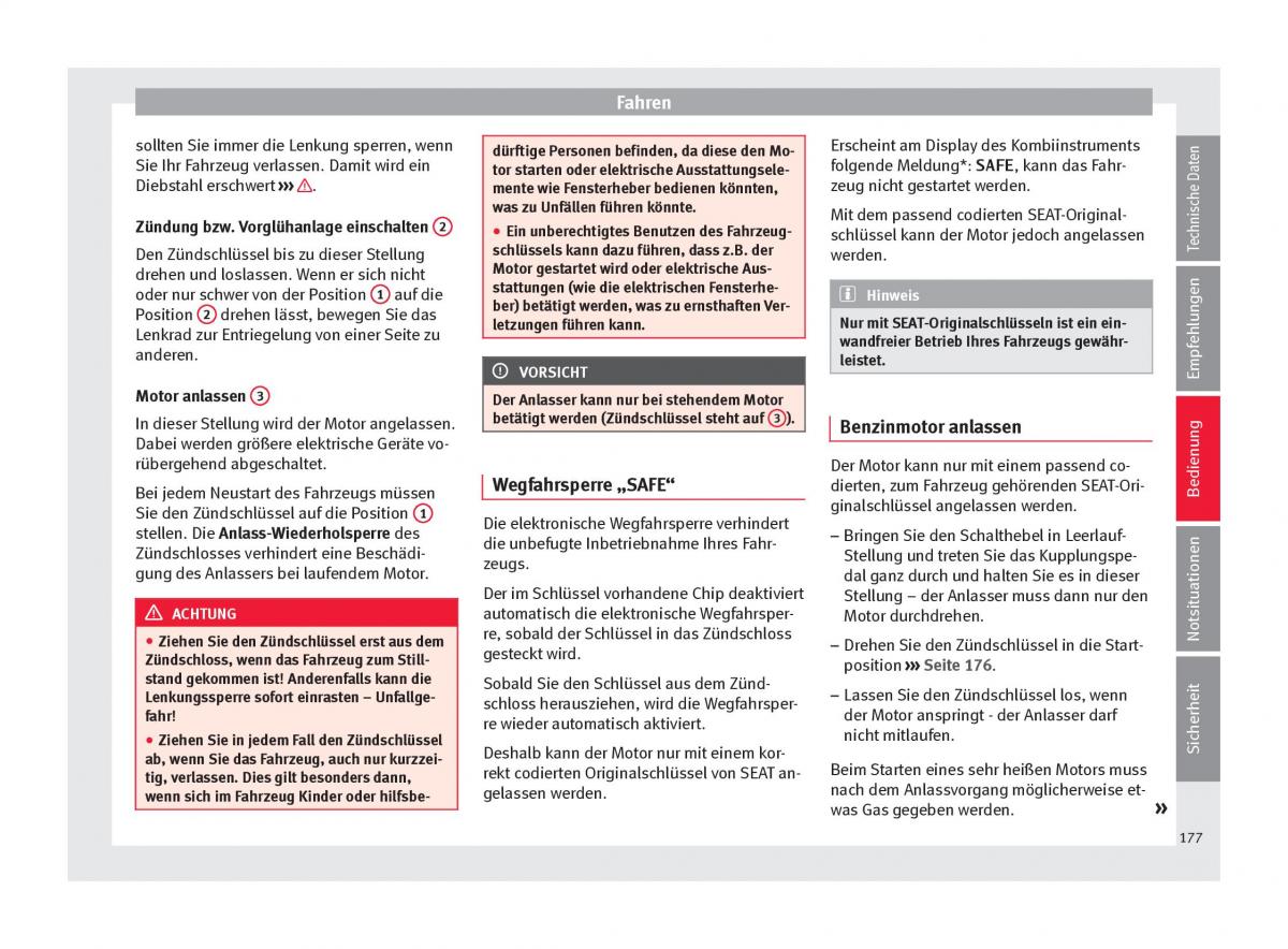 Seat Arona Handbuch / page 179