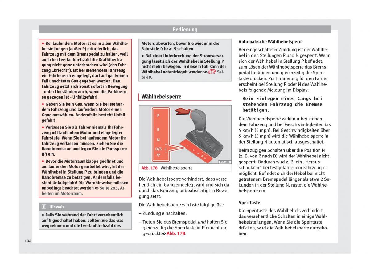 Seat Arona Handbuch / page 196