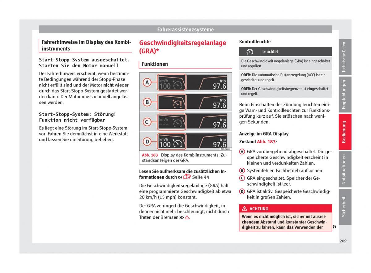 Seat Arona Handbuch / page 211