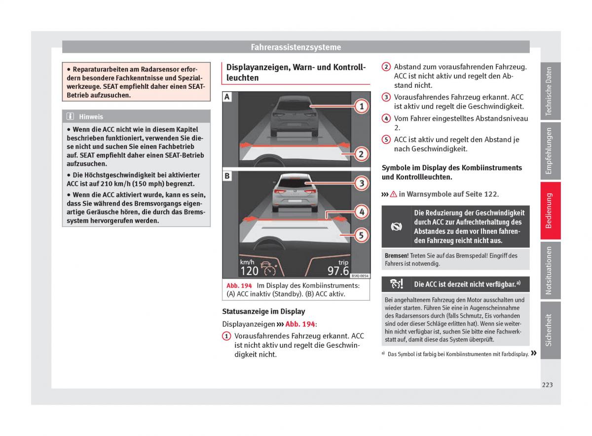 Seat Arona Handbuch / page 225