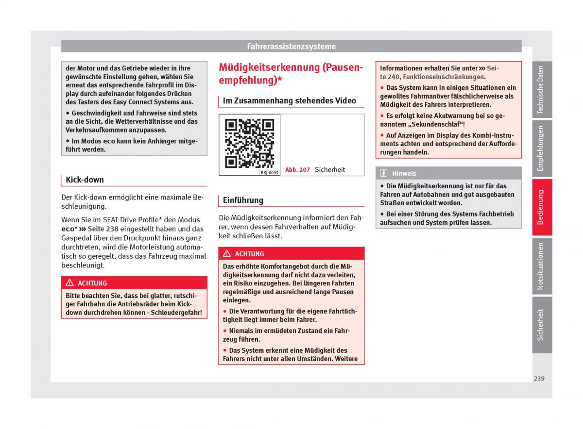 Seat Arona Handbuch / page 241