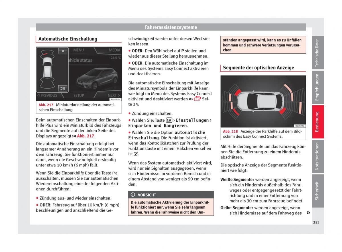 Seat Arona Handbuch / page 255