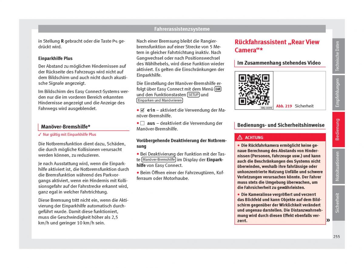 Seat Arona Handbuch / page 257