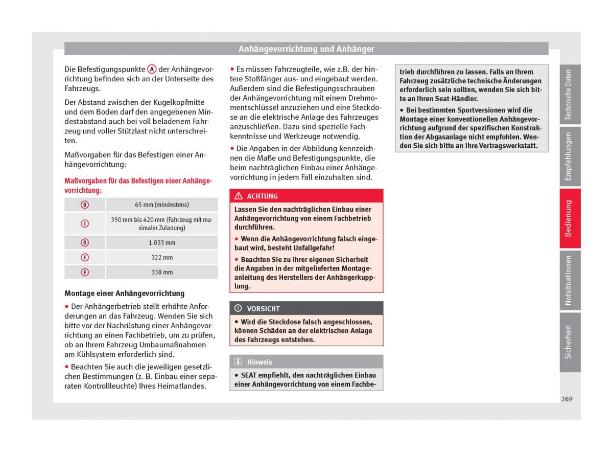 Seat Arona Handbuch / page 271