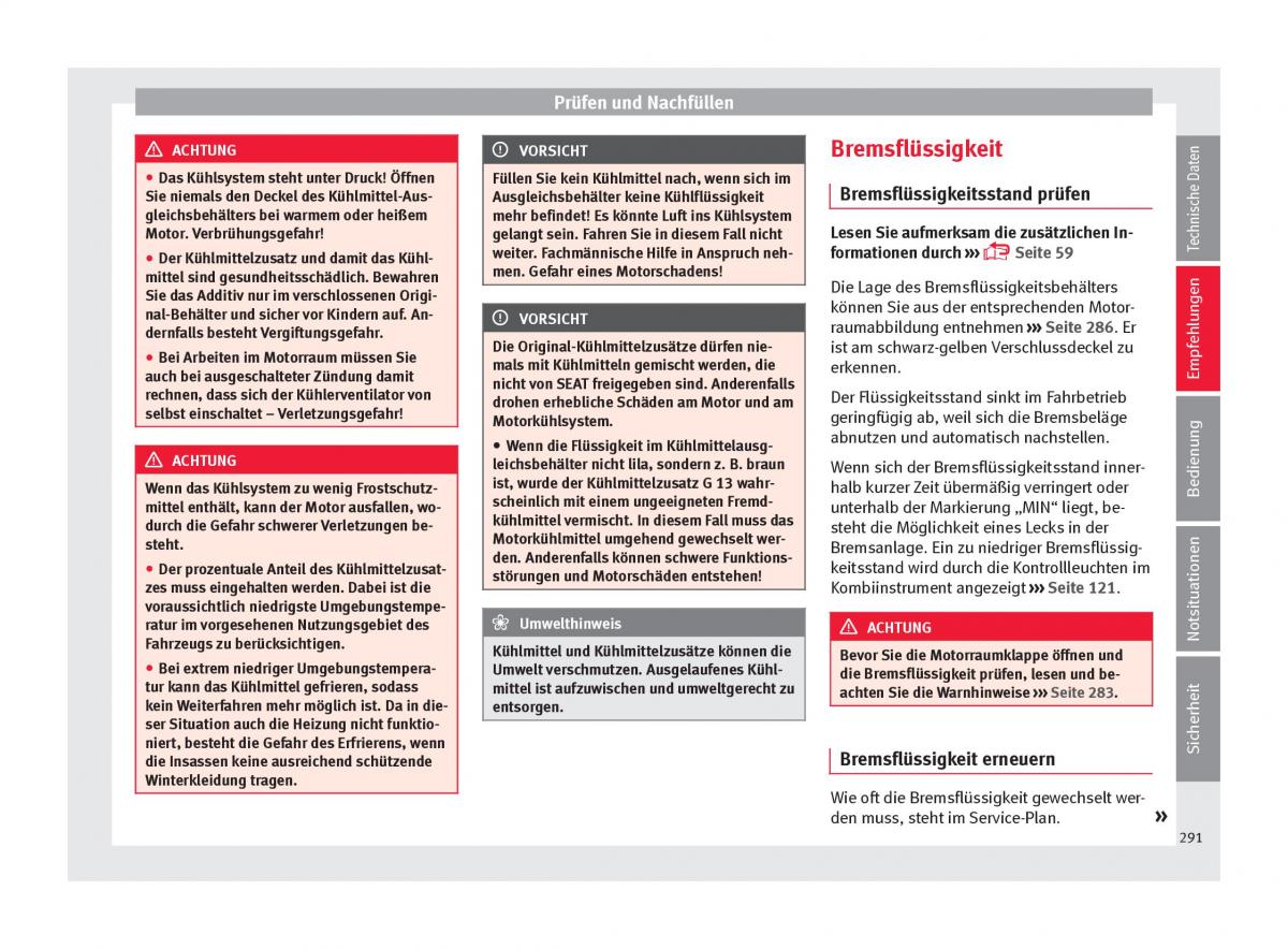 Seat Arona Handbuch / page 293