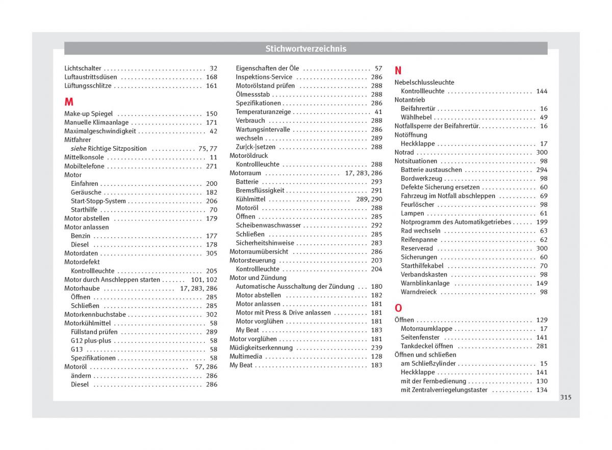 Seat Arona Handbuch / page 317