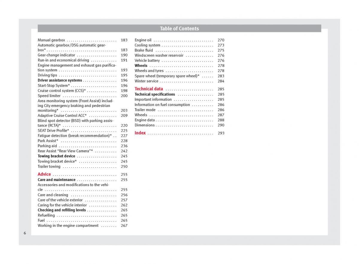 Seat Arona owners manual / page 8