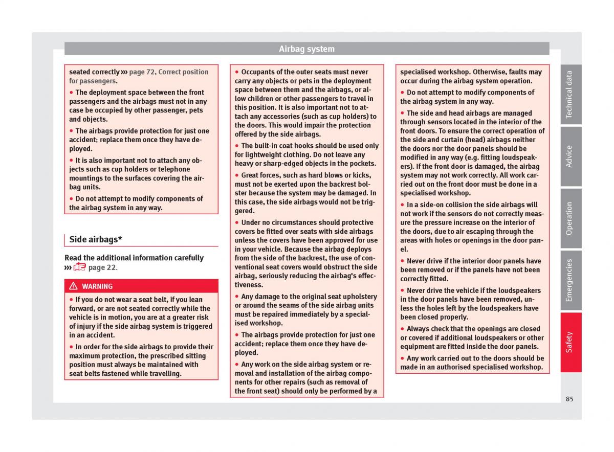 Seat Arona owners manual / page 87