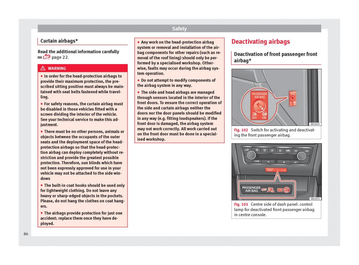 Seat Arona owners manual / page 88