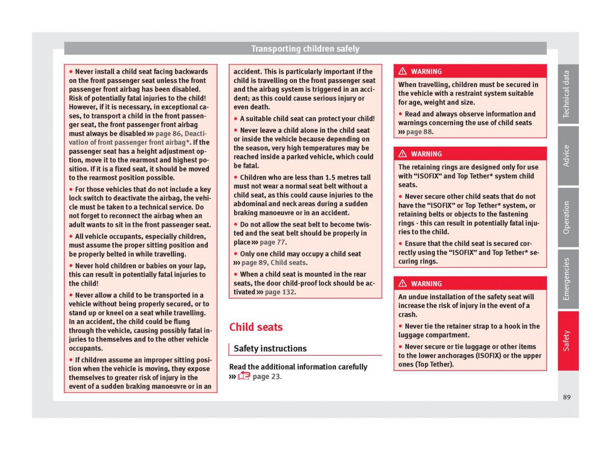 Seat Arona owners manual / page 91