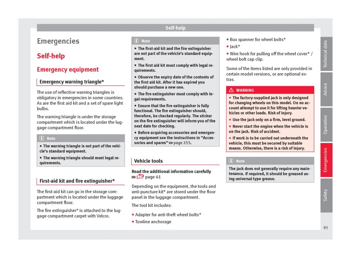 Seat Arona owners manual / page 95