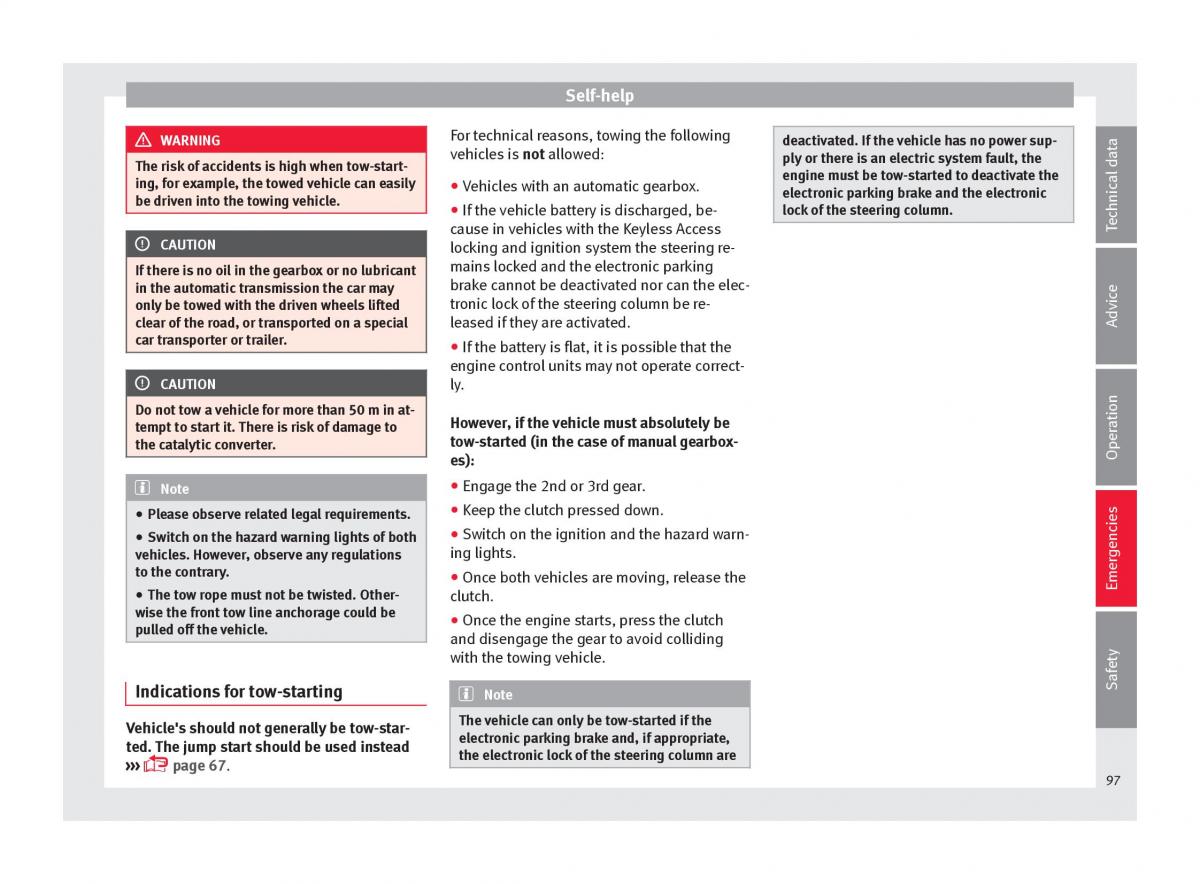 Seat Arona owners manual / page 99