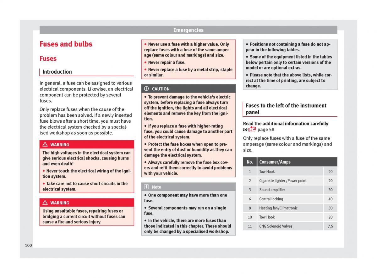 Seat Arona owners manual / page 102