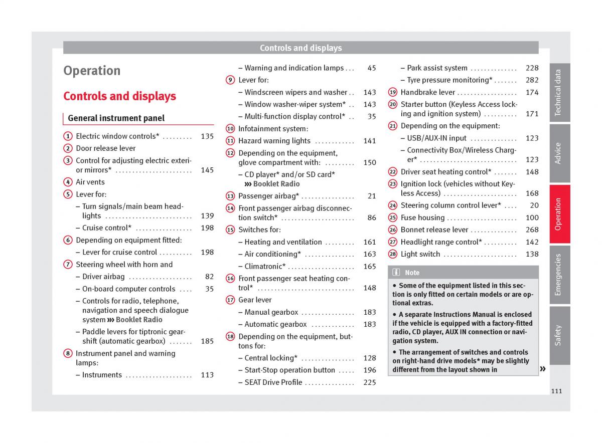 Seat Arona owners manual / page 113