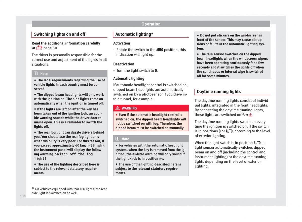 Seat Arona owners manual / page 140