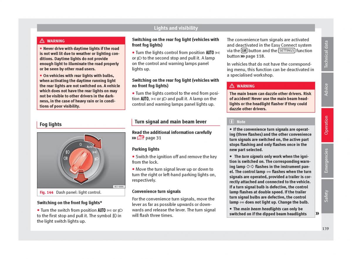 Seat Arona owners manual / page 141