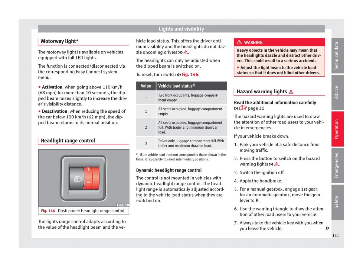 Seat Arona owners manual / page 143