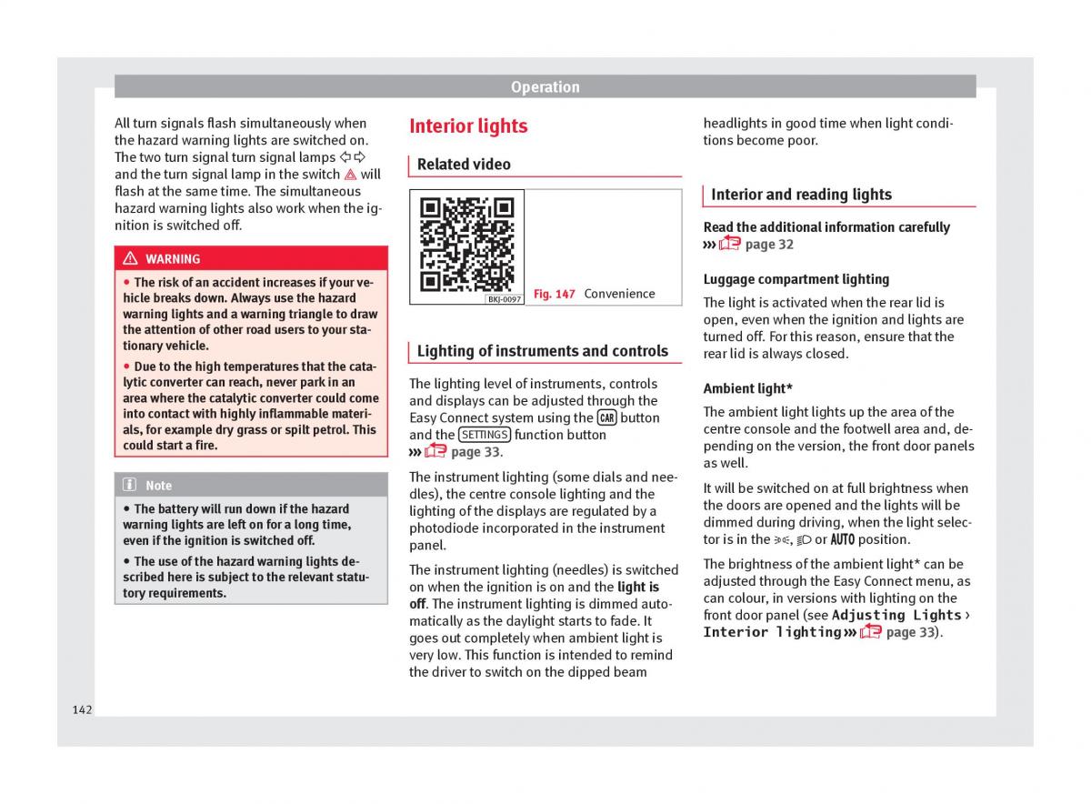 Seat Arona owners manual / page 144