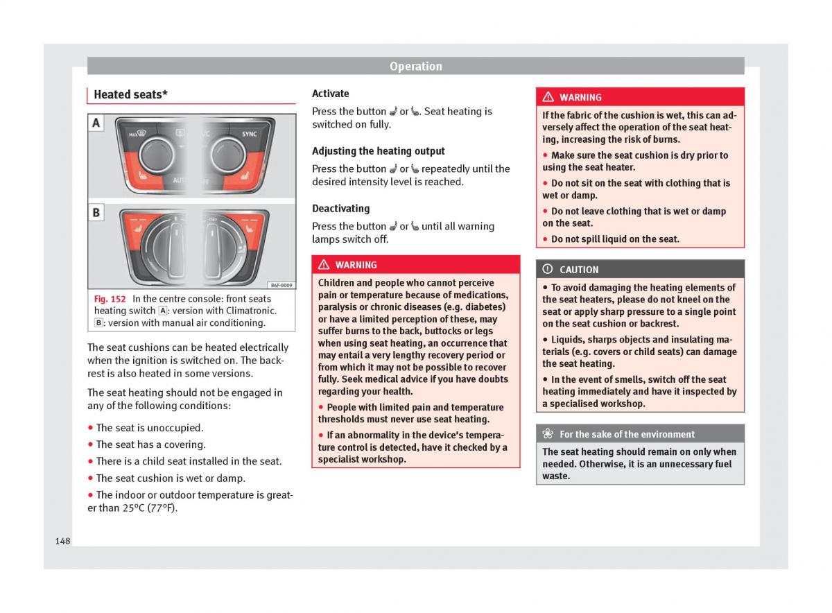 Seat Arona owners manual / page 150