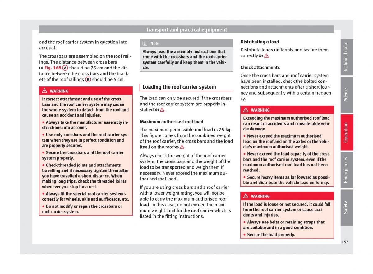 Seat Arona owners manual / page 159