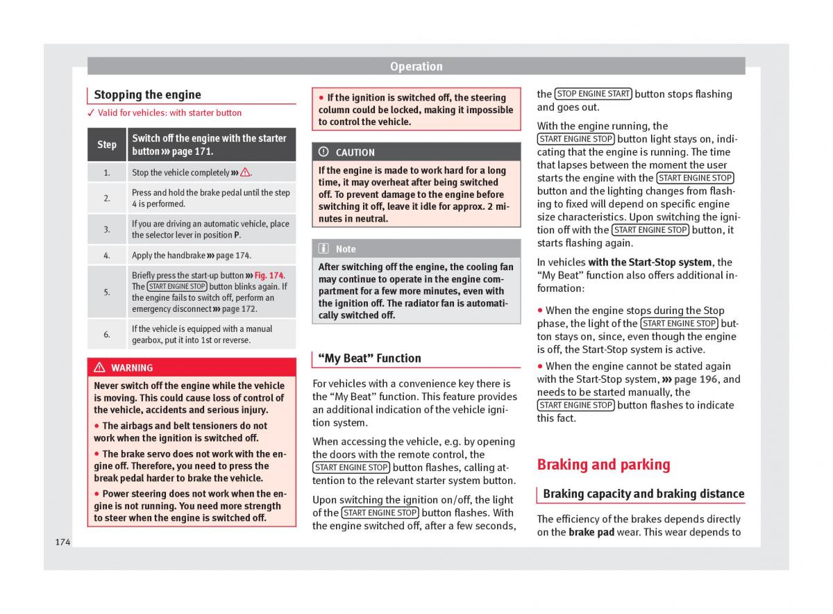 Seat Arona owners manual / page 176