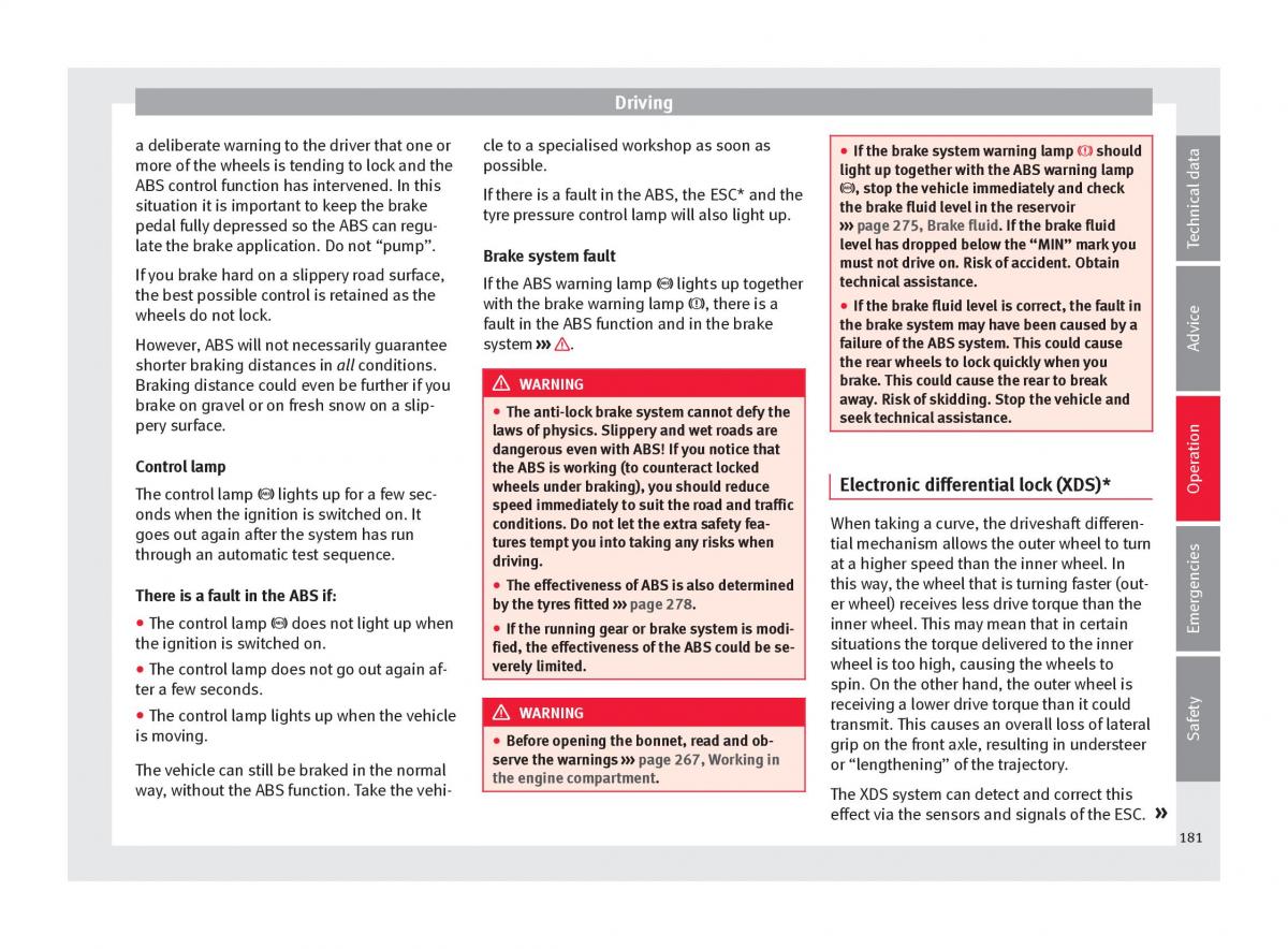 Seat Arona owners manual / page 183