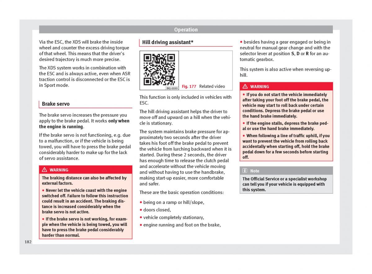 Seat Arona owners manual / page 184