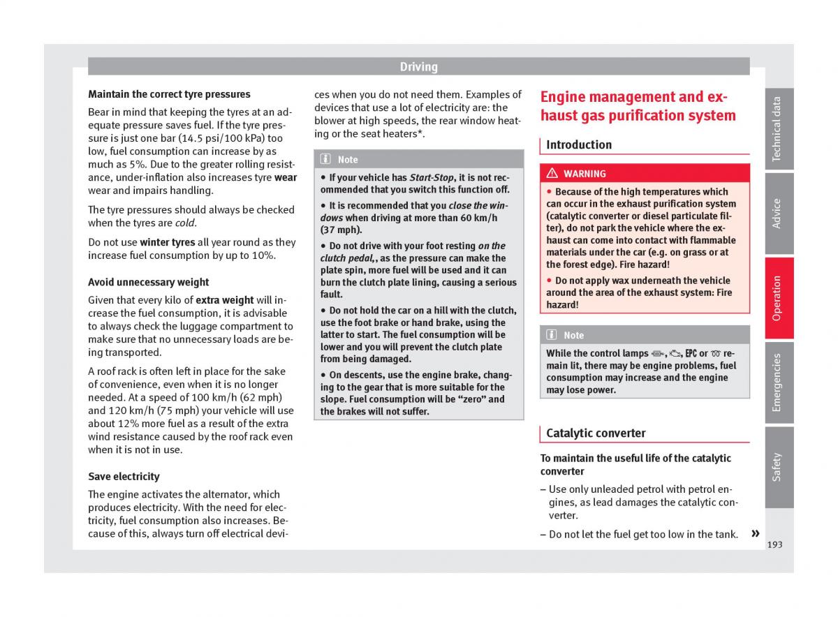 Seat Arona owners manual / page 195