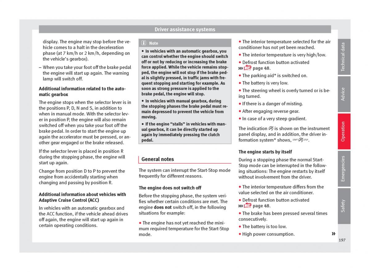 Seat Arona owners manual / page 199