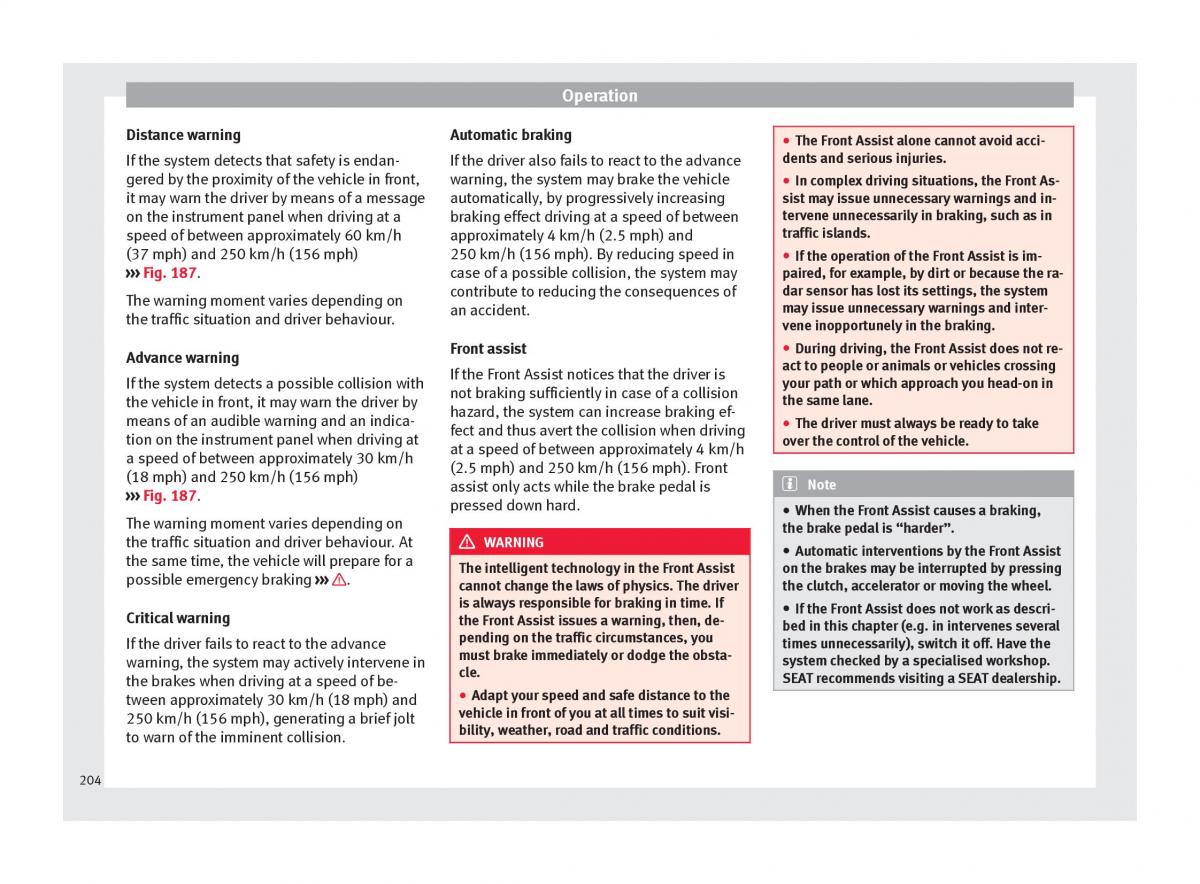 Seat Arona owners manual / page 206