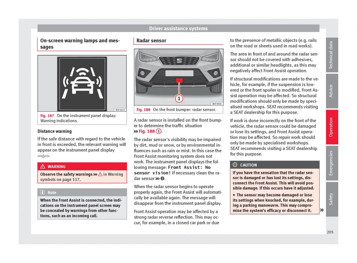 Seat Arona owners manual / page 207