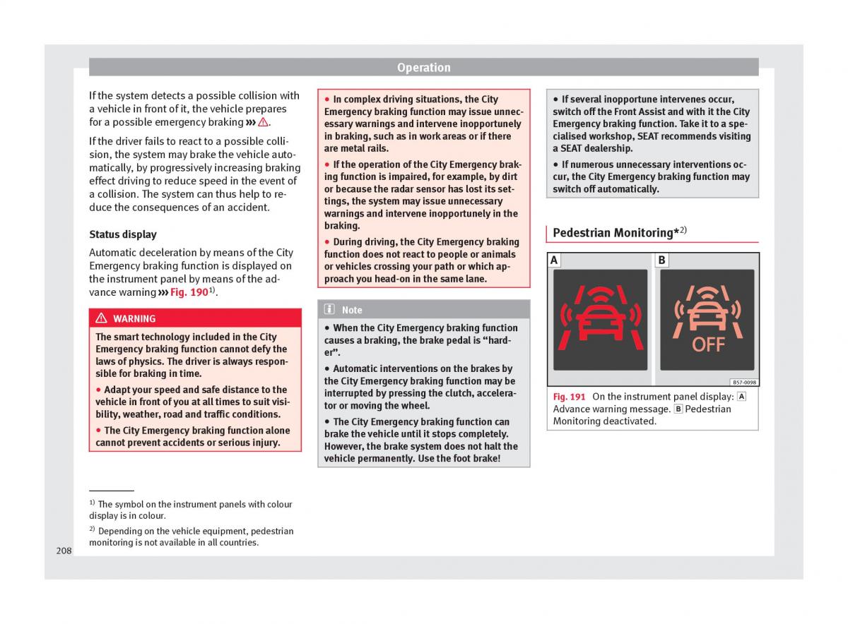 Seat Arona owners manual / page 210