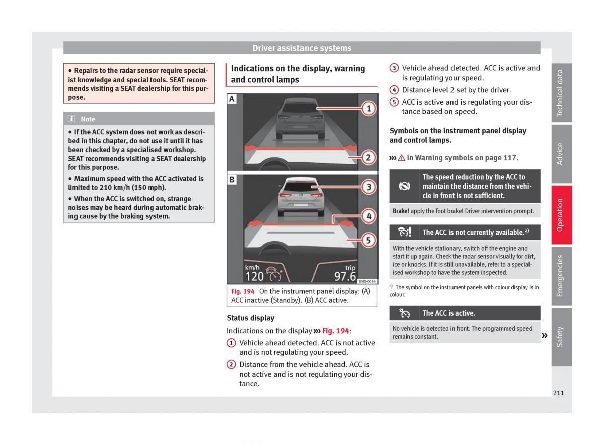 Seat Arona owners manual / page 213