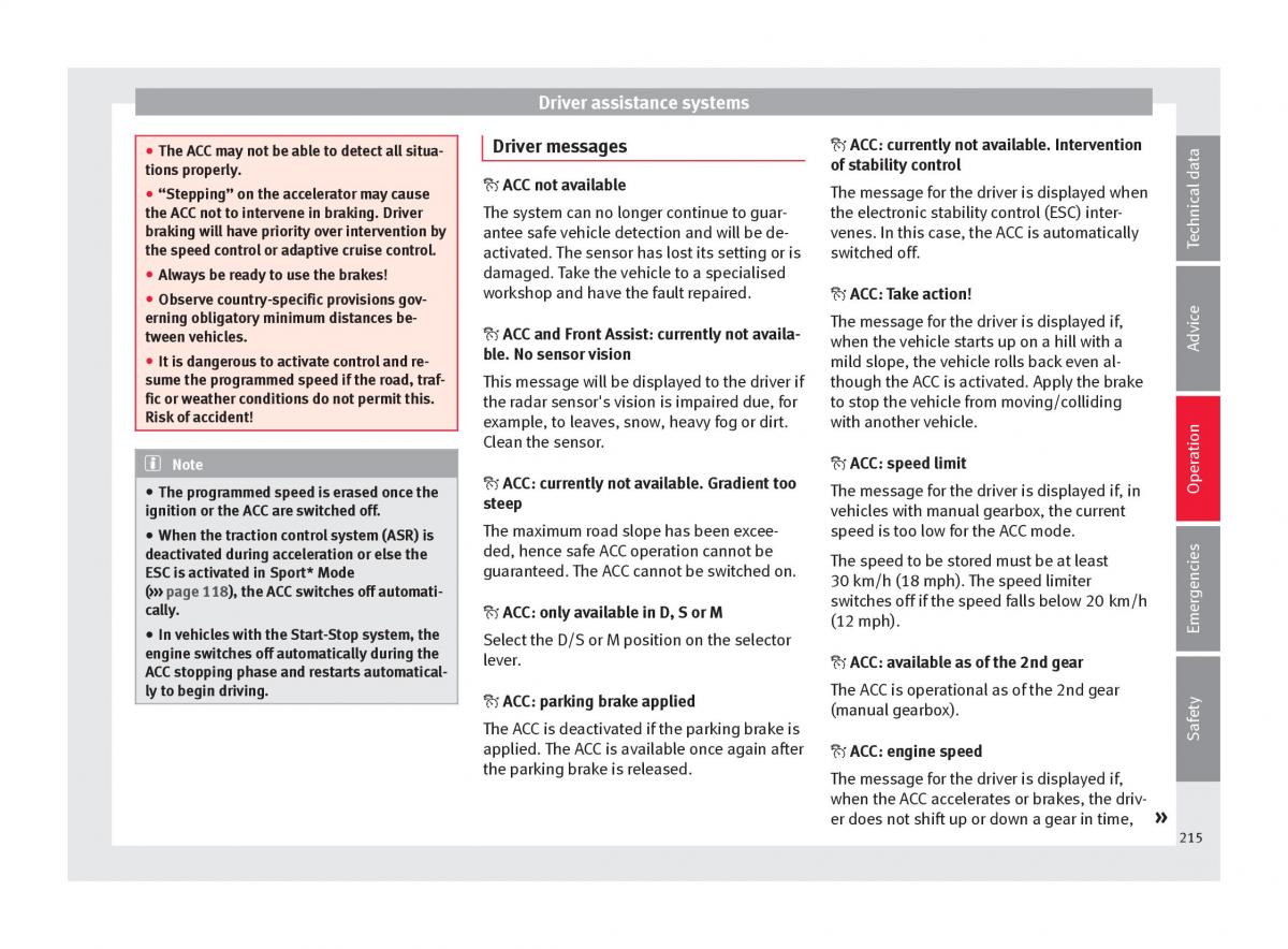 Seat Arona owners manual / page 217