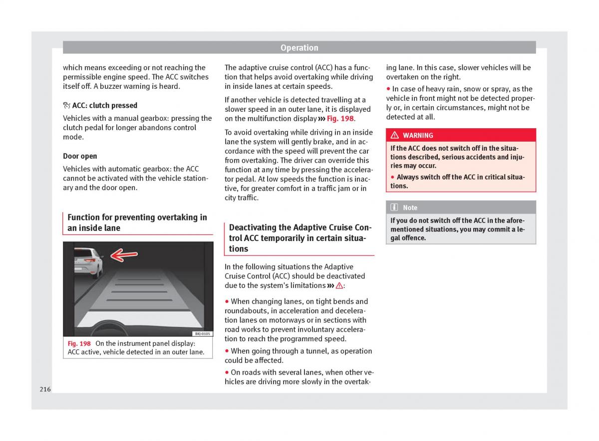 Seat Arona owners manual / page 218