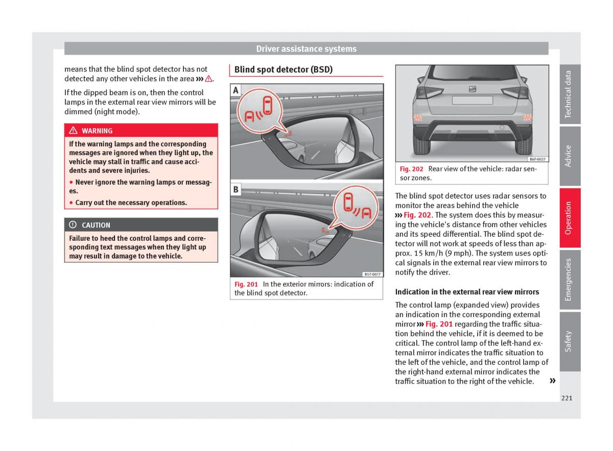 Seat Arona owners manual / page 223