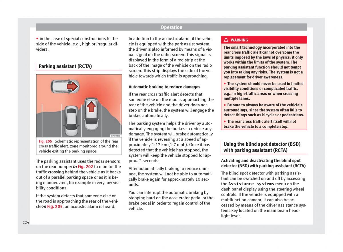 Seat Arona owners manual / page 226