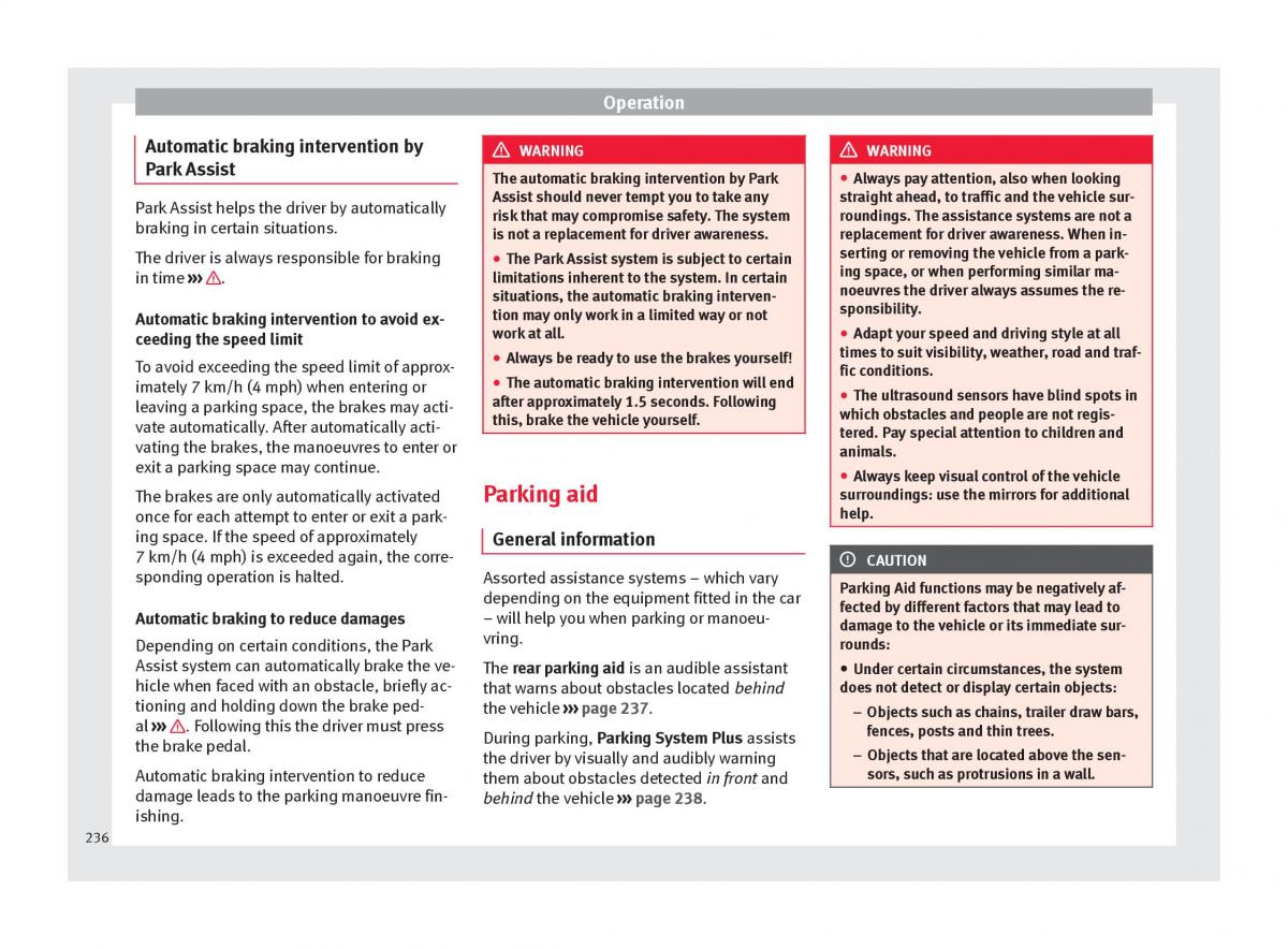 Seat Arona owners manual / page 238